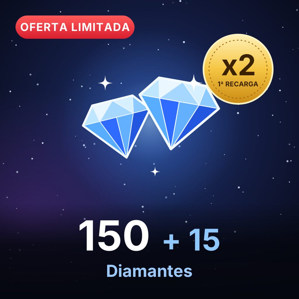 Recarga Mobile Legends - 150 + 15 Diamantes oferta x2 primera recarga