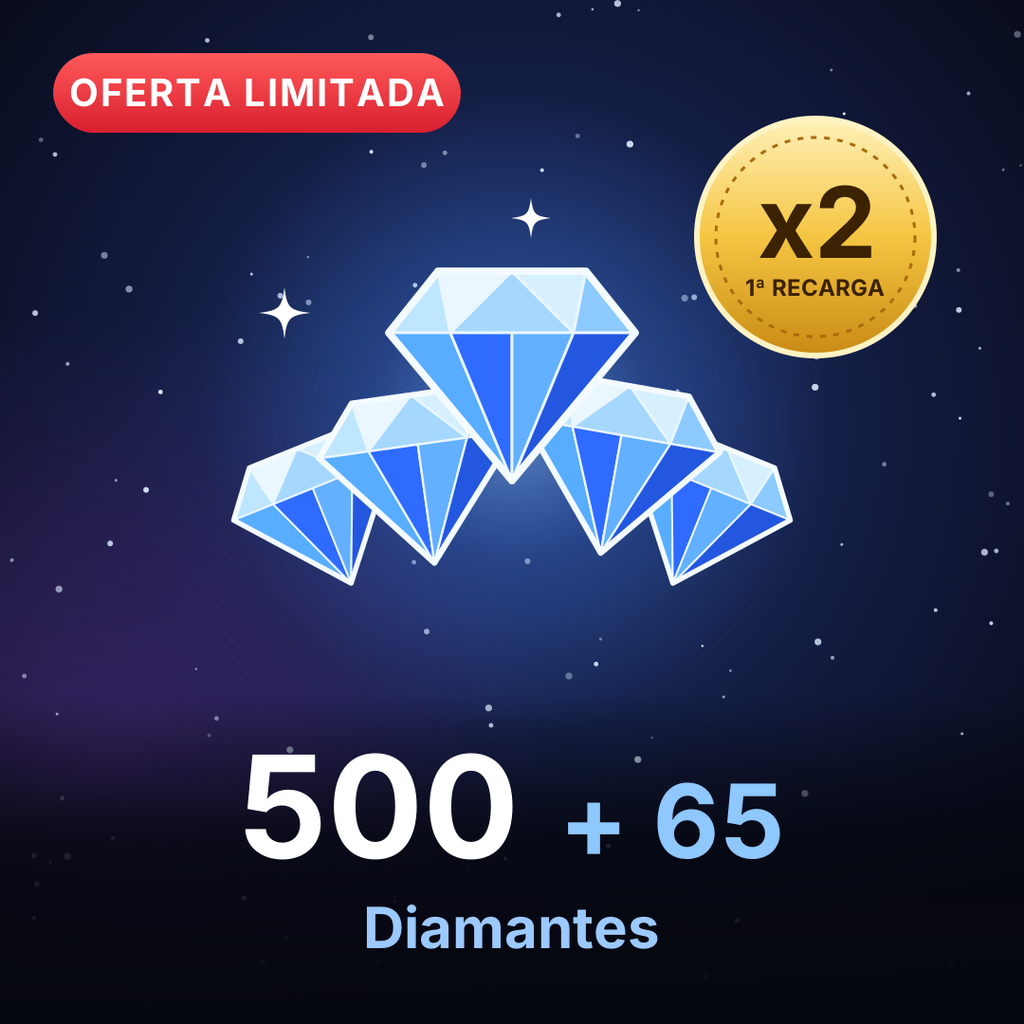 Recarga Mobile Legends - 500 + 65 Diamantes oferta x2 primera recarga
