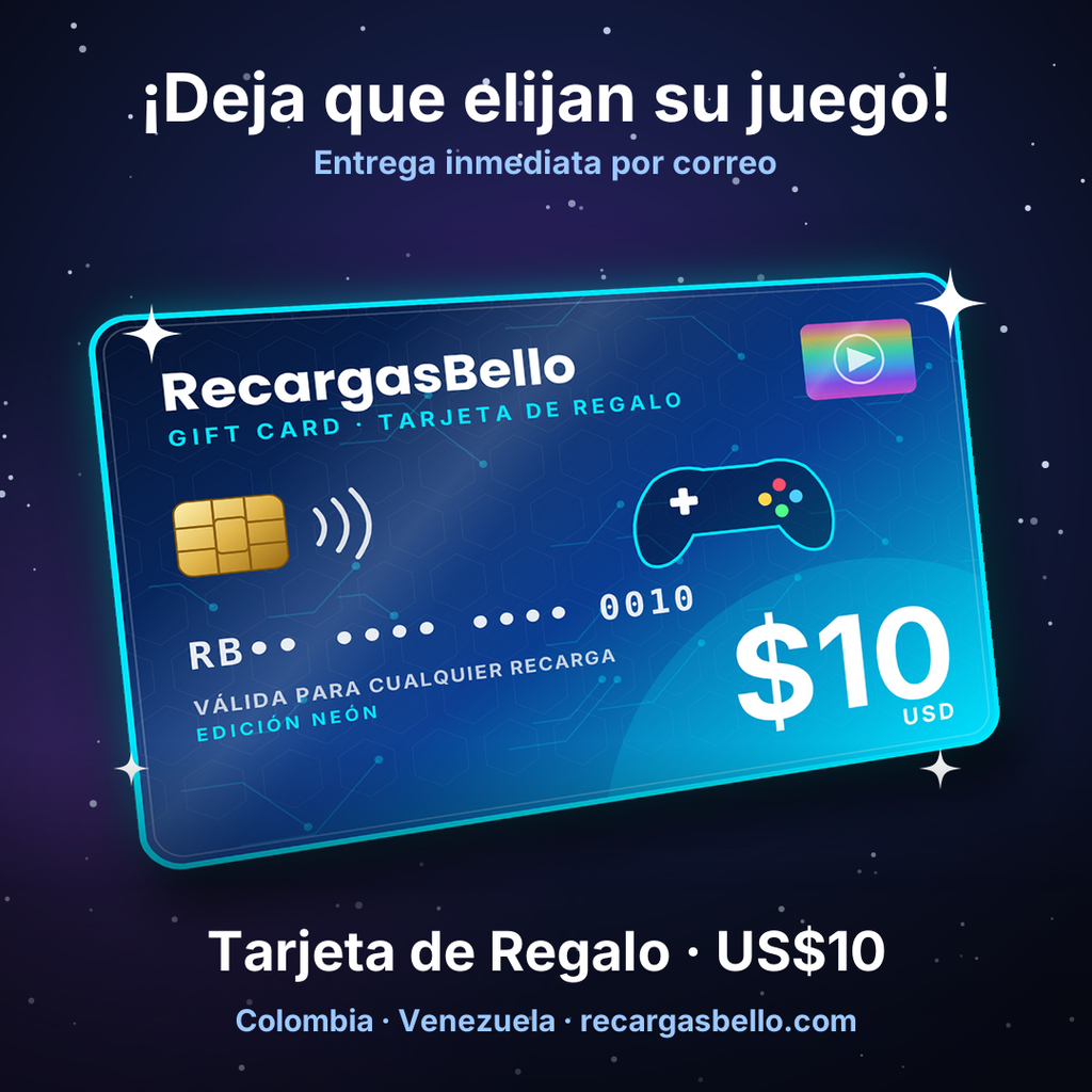Tarjeta de Regalo RecargasBello - 10 USD