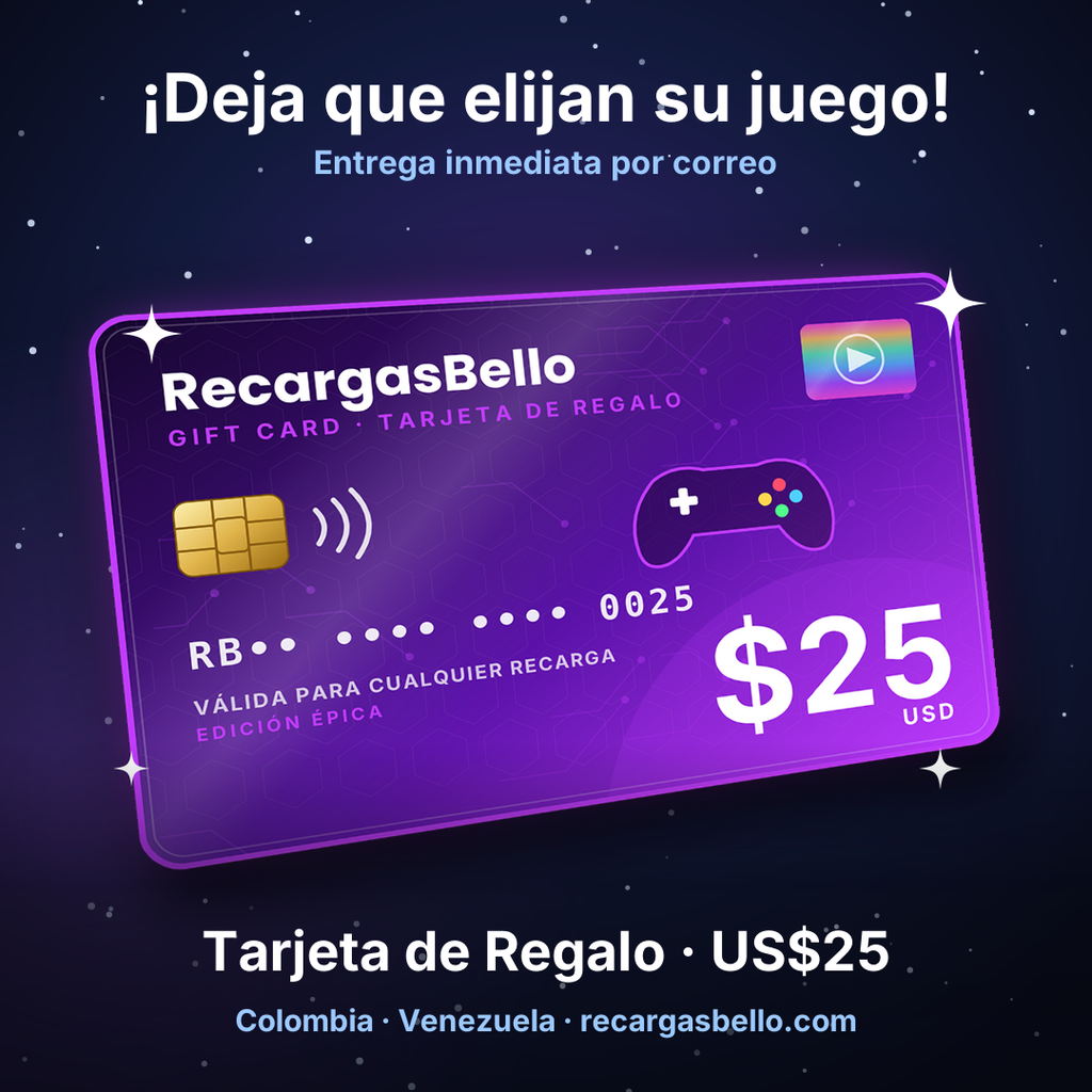 Tarjeta de Regalo RecargasBello - 25 USD