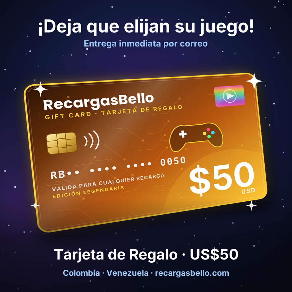 Tarjeta de Regalo RecargasBello - 50 USD